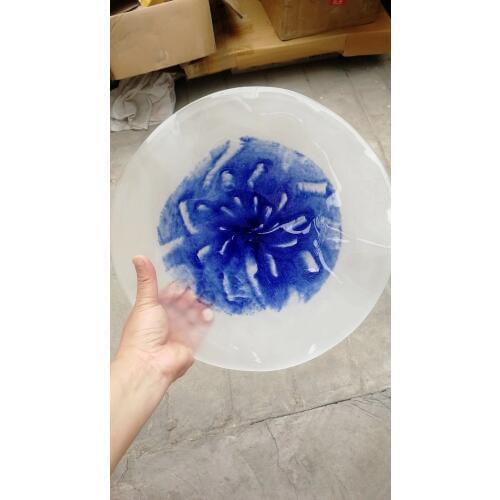 Handmade Wedding Decorative Glass Plate Hanging Colorful Glass Wall Plates Art Decor Indian Wall Art