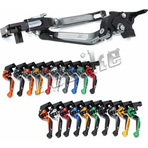 CNC Brake Clutch Levers Motorcycle For Kawasaki Z250 (Compatible with ABS) 2015 2016 Foldable Extendable Logo (Z250)