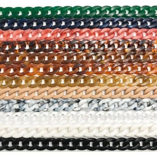 60/120Cm Removable Acrylic Resin Chain Bag Strap for Handbag DIY Replacement Women Bag Handle Plastic Straps Bag Accessories