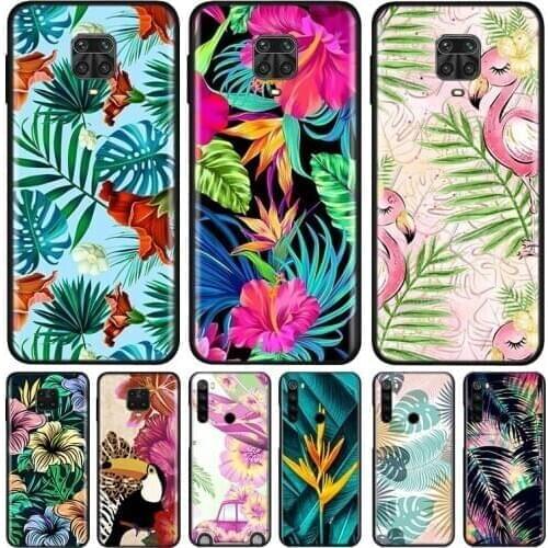 Tropical Leaves Flowers Silicone Cover For Xiaomi Redmi Note 9 9A 9C 9S Pro Max 8T 8 7 6 5 Pro 5A 4X 4 Prime Phone Case