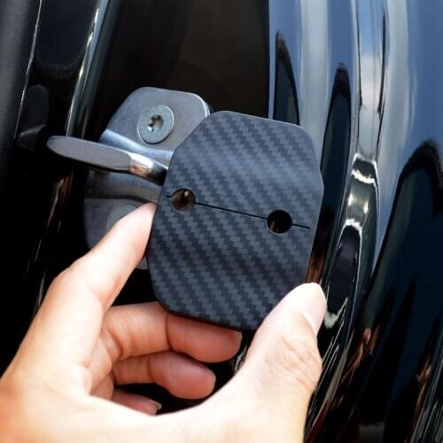 Carbon Fiber Style Car Door Lock Protection Covers 4pcs For BMW X5 F15 X6 F16 2014-18 Door Look Decoration Shell