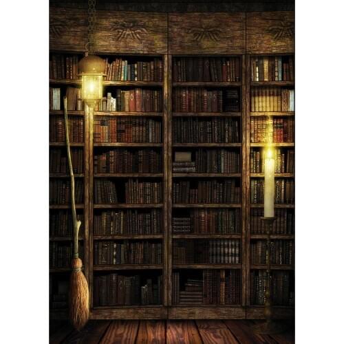 Vintage Wooden Bookcase Light Photo Background Computer Printed Backdrop for Portrait Children Baby Photocall Photography Props