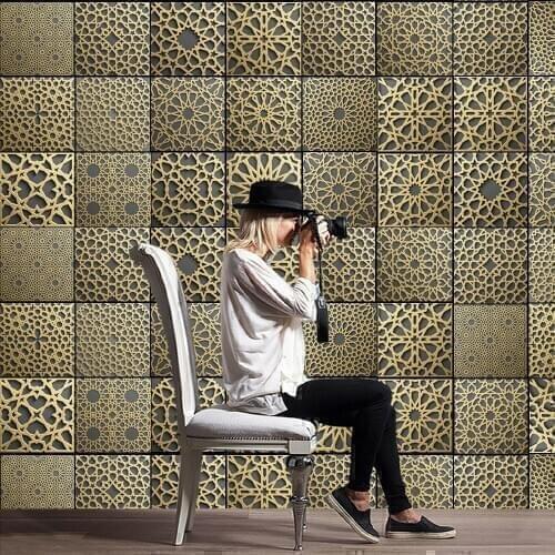Vintage Retro Morocco Style With Any Tile Stickers Wall Sticker For Living Room Home Decoration Decal Waterpfoof Wallpaper Mural