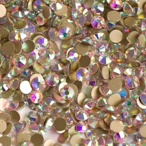 2058NoHF SS16 AB Flatback Strass Nail Art Decorations Stone Crystal AB non Hotfix Rhinestones 4mm