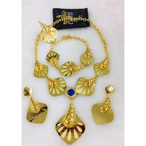 Yulaili Fashion New Arrival Gold Color Geometry Pendant Necklace Earrings Bracelet Ring For Women Appointment Gifts
