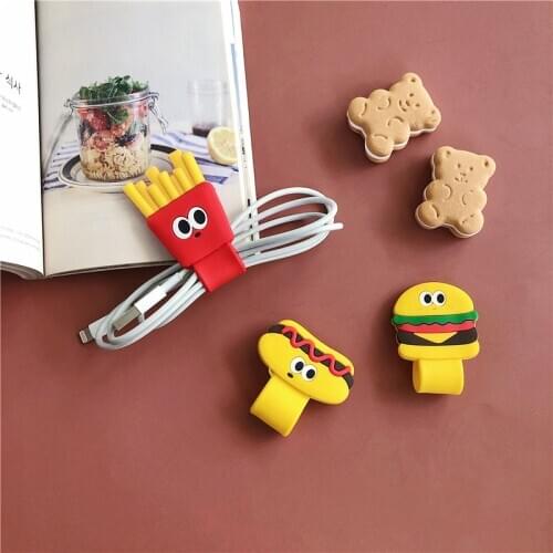 Funny Cable Protector Data Line Cord Protective Case Earphone Winder Cover Cute Cartoon For iPhone USB Charging Cable Winder