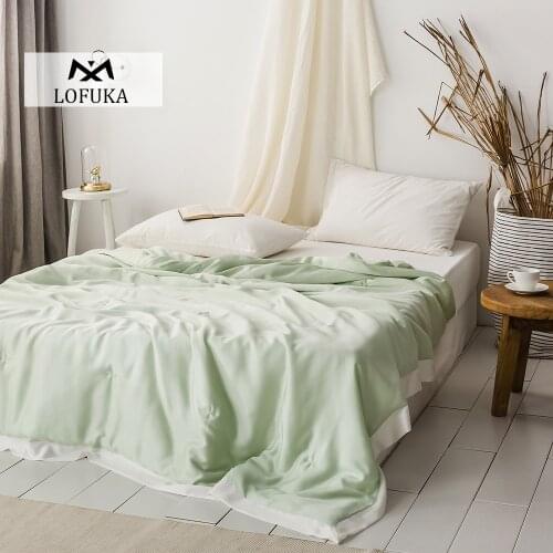 Lofuka Green 100% Silk Nature Quilt Healthy Beauty Comforters Duvet Silk Filled Double Queen King Quilt For Sleep Four Season