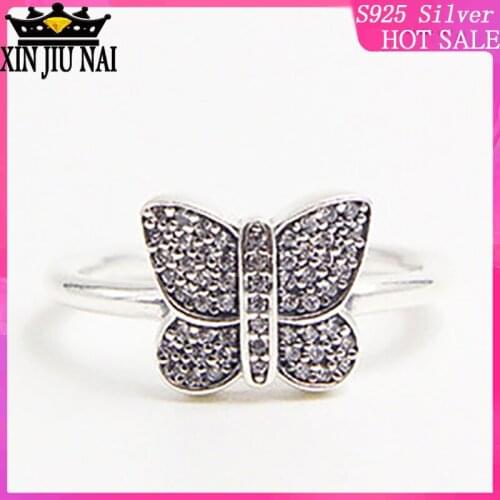 925 sterling silver dance butterfly ring clear CZ ring for women,fashion beautiful finger jewelry diamond rings for women