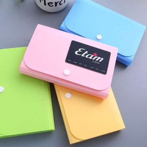 1PC Lovely Colorful Accordion Style Mini File Document Bag Pouch Folder Card Holder Organizer Bills Receipt paper File Holders