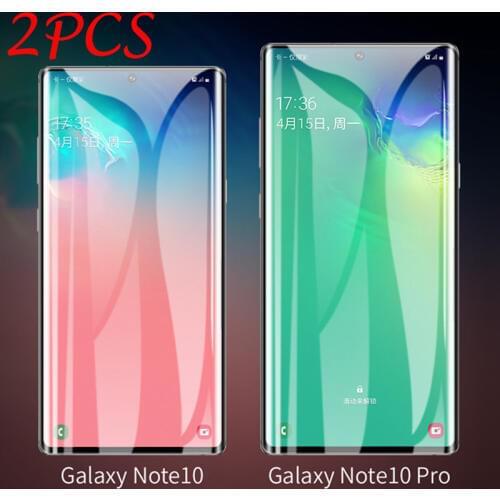 2PCS Full Glue Curved Full Cover Glass For Samsung Galaxy Note 10 5G Screen Protector protective film For Samsung Note 10 Pro