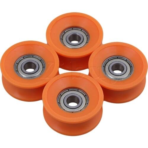 4 Pieces 606ZZ U Groove Guide Furniture Pulley Wheel Rail Ball Bearing