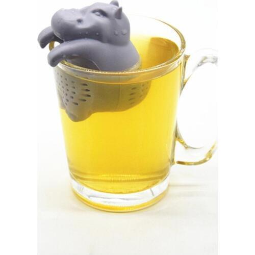 Tea Bag Food Grade Leaf Herbal Spice Filter Hippo Shape Tea Infuser Strainers Creative Filter Loose Silicone Coffee Tea Strainer
