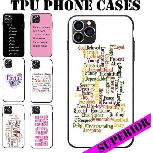 For Huawei Honor 7 8 9 10 V20 S I A Pro Lite Mothers Day Mum Words Cloud Gift TPU Phone Cases Cover Logo