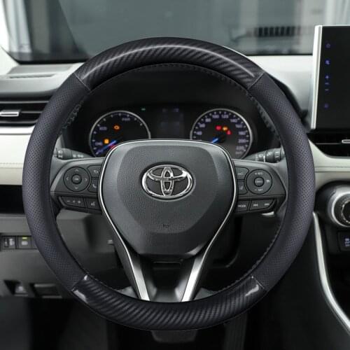 Genuine Leather Steering Wheel Cover for Toyota Corolla Fortuner Sequoia Auris Avensis YARIS Vios Celica 86 Auto Accessories