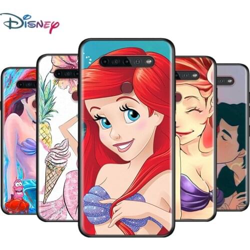 Black Soft Ariel Mermaid princess For LG K92 K62 K52 K42 K31 K22 K71 K61 K51S K41S K30 K20 G8 G8S G8X ThinQ Phone Case