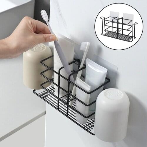 Toothbrush Holder Toothpaste Holder Stand Multifunctional Cleanser Bathroom Organizer Space Saving