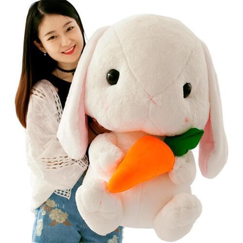 Dorimytrader kawaii lop rabbit doll plush toy big white bunny doll pillow Girl birthday gift Wedding Deco 65cm 26inch DY50537