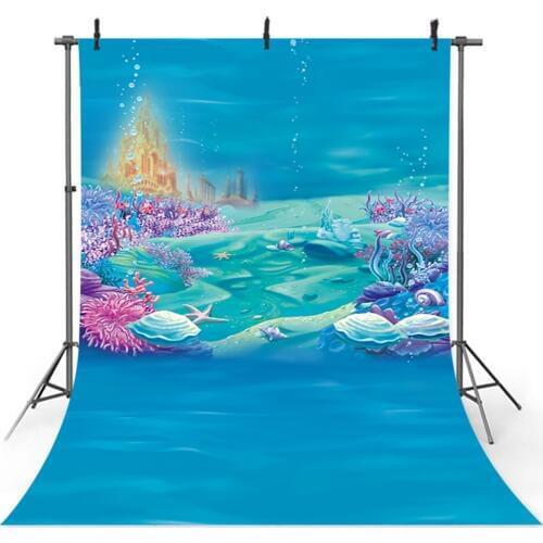 Mehofoto Under the Sea Backdrop for Photography Mermaid Theme Birthday Party Background for Photo Studio Computer Printed 153