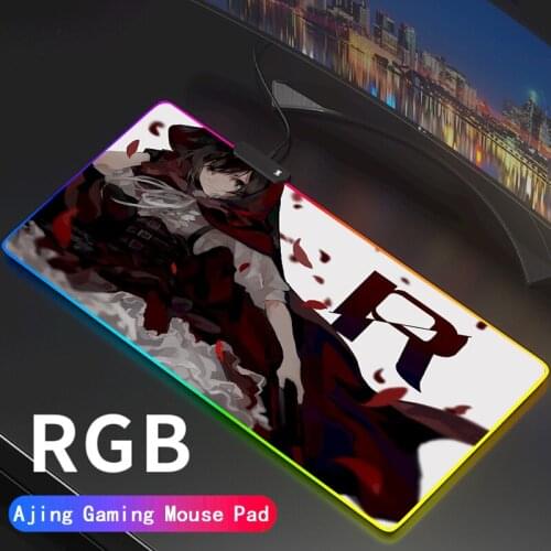 Anime Ruby Rose Gaming Mouse Pad Computer Mousepad RGB Large MausePad Gamer Mouse Carpet Big PC Desk Play Mat