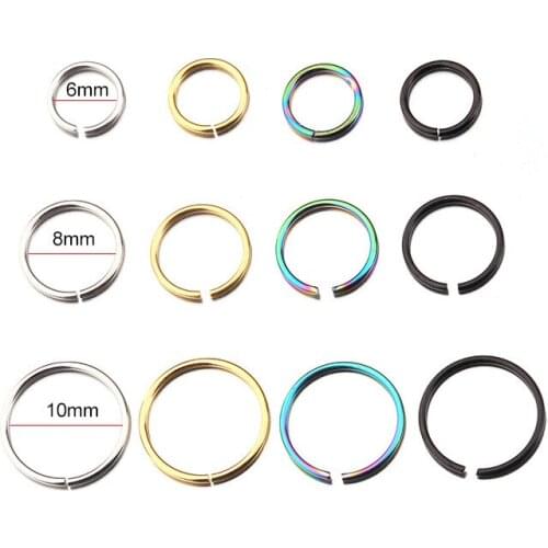 1PCS 6/8/10mm Stainless Steel Hinged Segment Clicker Ring Nose Septum Piercing Helix Cartilage Daith Earrings Hoop Body Jewelry