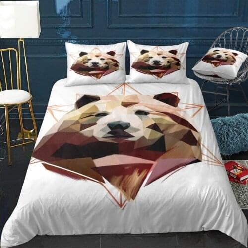 Bear Quilt Cover Pillowcase 3Piece Comforter Bedding Set With Pillow Case Single Double Duvet Cover Home Decora