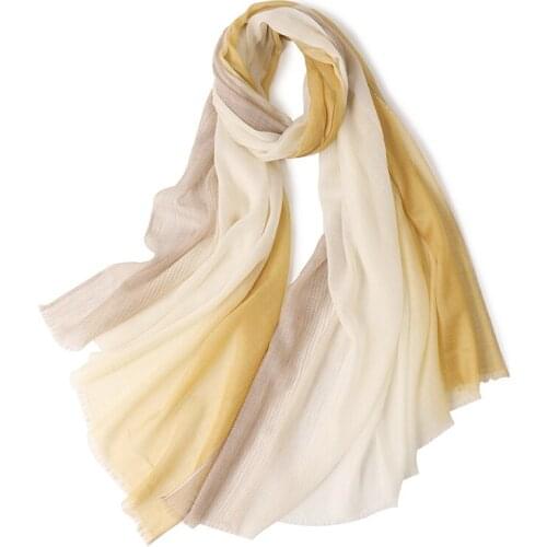 New %100 Cashmere Scarf Thin Women Spring Ring Cashmere Gradient Autumn Summer Shawl Wholesale