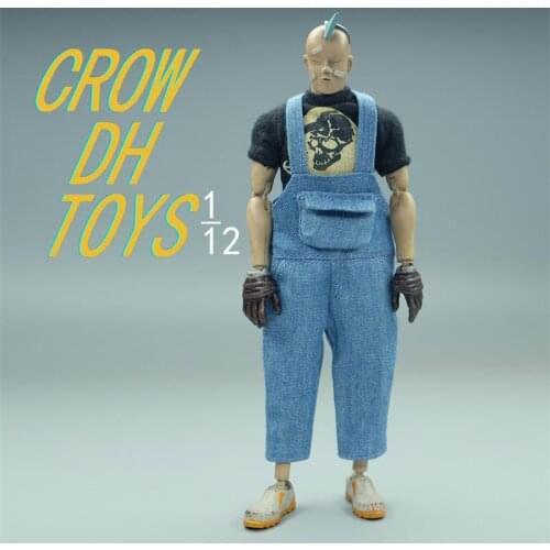 New Arrival 1/12th CROWDHTOYS Trendy Tight Overalls Jeans Model No Body For 6inch Doll Figures Collection