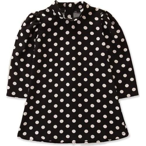 Autumn Casual Girl Dress Polka Dot Long Sleeve Kids Dress Clothes