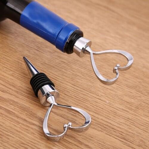 1pc Plastic Wine Stoppers Reusable Vacuum Sealed Bar Tools Heart Circular Shape Bottle Stopper Portable Elegant Bottle Cap Plug