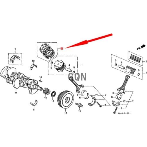 Piston ring Hon daA CCO RD-2013 Piston ring engine piston ring tie rod top rice powder ring camshaft size controller
