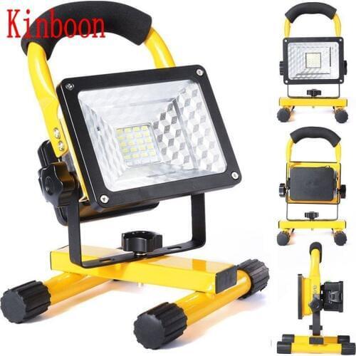 New Portable Spotlight Rechargeable LED Floodlight Movable Outdoor Camping Light 24led with 3*18650 Batteries Power+AC Charger