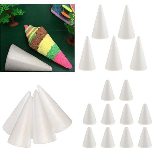 20 Pieces Blank DIY Christmas Tree Cone Polystyrene Styrofoam Foam for Kids Children DIY Painting Drawing 70/100/150mm