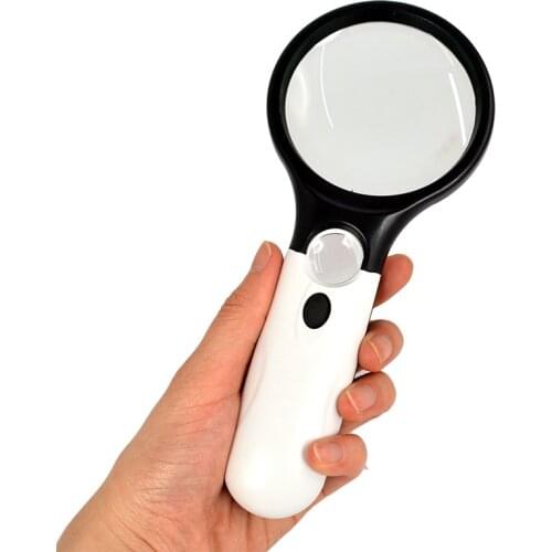 Handheld Jewelry Magnifier 40X 5X 3 LED Light Reading Magnifying Glass Loupe Magnifier Lab Magnifier For Older