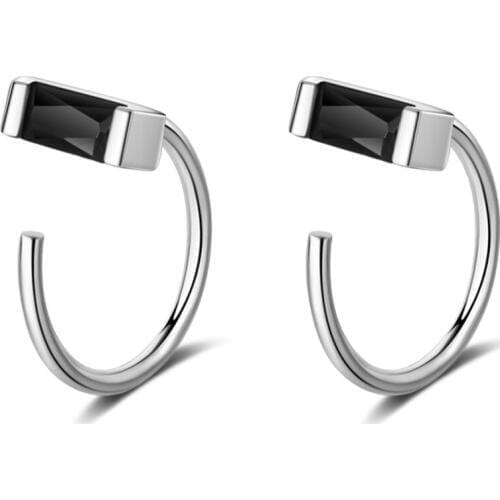 Geometric Small Hoop Earrings for Women Jewelry Korean Square Zircon Round Circle Earring for Girl Kid Gifts