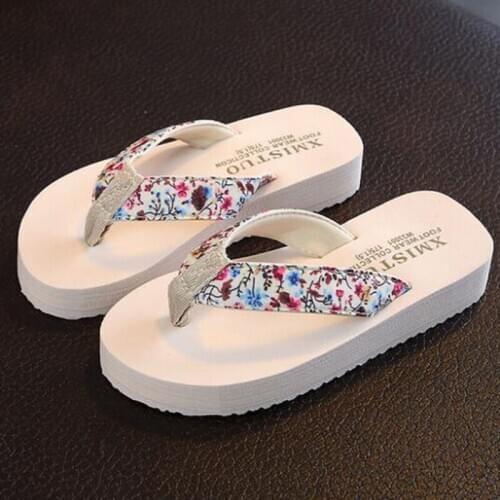 Girls Slippers Kids Floral Beach Flip Flops Fashion Casual Sandals Women Home Shoes Summer Comfortable Children Slippers s513