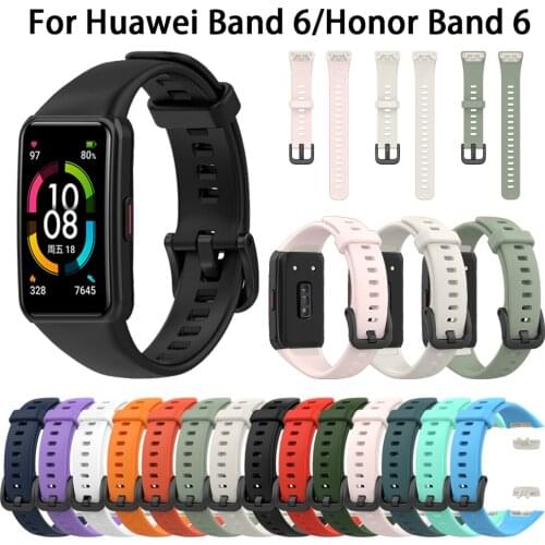 Replacement Sport Silicone Watch Band Wrist Strap Adjustable Watchbands for Huawei band 6/honor band 6 Watch Smart accessories