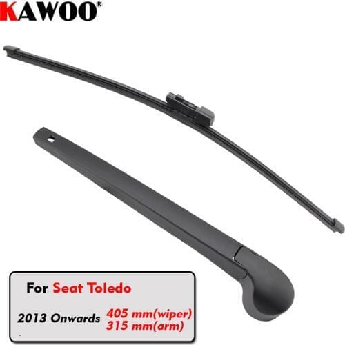 KAWOO Car Rear Wiper Blade Blades Back Window Wipers Arm For Seat Toledo Hatchback (2013-) 405mm Car Accessories Styling