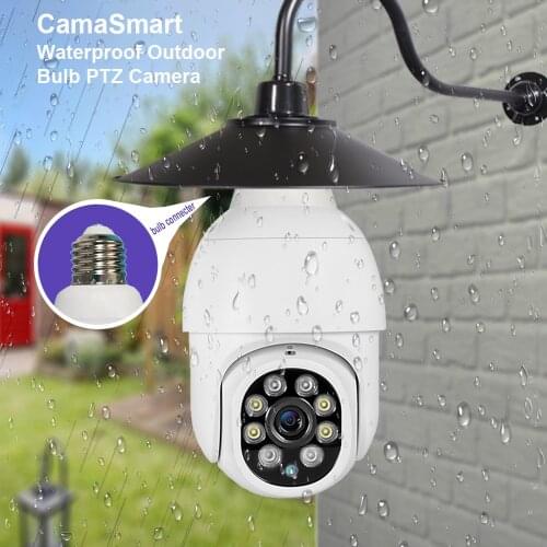 E27 Bulb Tuya Wifi Camera PTZ Cam with Full Light Night Vision Two Way Talk Auto Track for Indoor Or Outdoor Video Surveillance