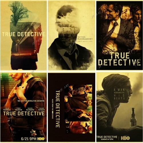 Vintage Retro Posters True Detective Canvas Painting Classic Movie Wall Art Canvas Painting Picture Living Room Home Decoration