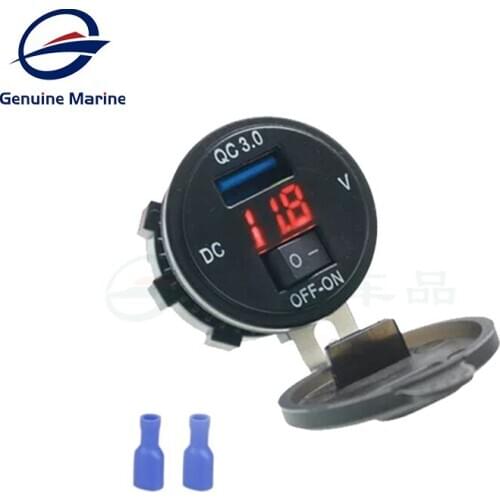 Voltmeter Socket 3.1A Waterproof USB Port Socket With Switch For Universal Car