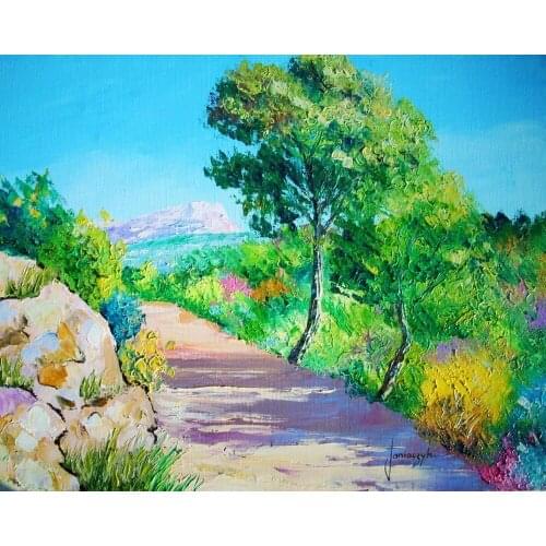 High quality Oil painting Canvas Reproductions The path of SAINTE VICTOIRE By Jean Marc Janiaczyk hand painted