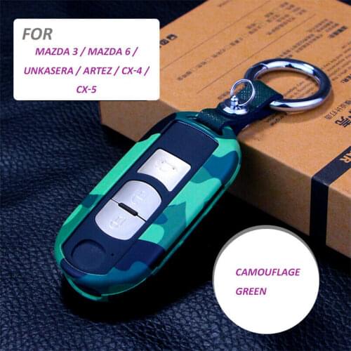 High-Quality Luxury Zinc Alloy Smart Remote Key Shell Fob Cover Key Bag Holder Protector For Mazda 3 5 6 CX3 CX5 CX7 MX5 ATEZ