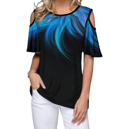New Summer Dot Print Tshirt Women Casual Loose Tops Sexy Off Cold Shoulder Tee Shirt Plus Size 3xl 4xl 5xl Fashion Lady Clothes
