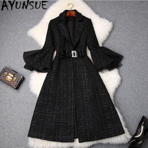 Female Jacket 2020 Spring Autumn Women Jacket Outwear Loose Warm Wool Blends Long Wool Coats Women Office Work Elegant ZT1989