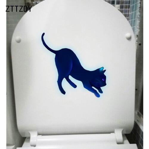 ZTTZDY 23.5*22.5CM Creative BedRoom Home Decoration Wall Sticker Play Cat Toilet Decal T3-0230