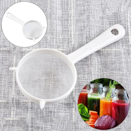 1Pcs Kitchen Handheld Plastic Screen Mesh Tea Leaf Strainer Flour Sieve Colander Reusable Handheld Colander Kitchen Accessories