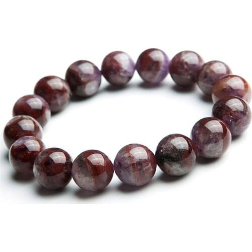 13.5mm Genuine Natural Auralite 23 Gems Stone Stretch Healing Crystal Round Bead Bracelets Women Men