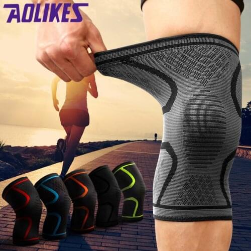1PCS Plus Size Fitness Running Cycling Knee Support Braces Elastic Nylon Sport Compression Basketball Knee Pad Sleeve for Men