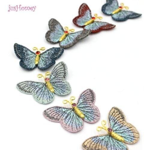 20PCS Boutique Embroidery Surinam Butterfly Appliques 50mm/55mm Translucent for Party Decor, Doll Embellishment