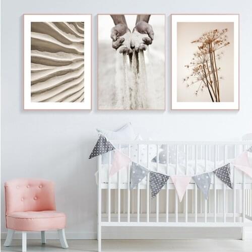 Abstract Sand Desert Autumn Flower Nature Scenery Nordic Canvas Poster Print Painting Wall Art Landscape Picture Home Decoration